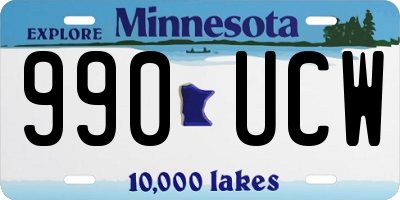 MN license plate 990UCW