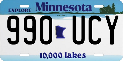 MN license plate 990UCY