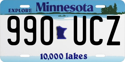 MN license plate 990UCZ