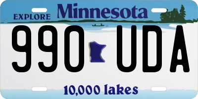 MN license plate 990UDA