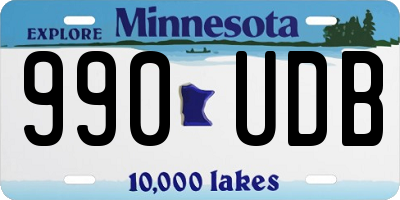 MN license plate 990UDB
