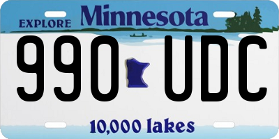 MN license plate 990UDC
