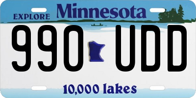 MN license plate 990UDD
