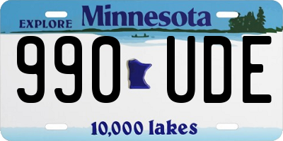MN license plate 990UDE