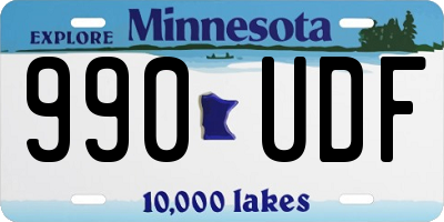 MN license plate 990UDF