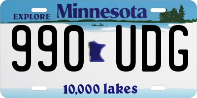 MN license plate 990UDG