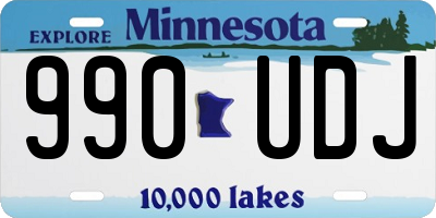 MN license plate 990UDJ