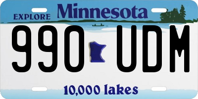 MN license plate 990UDM