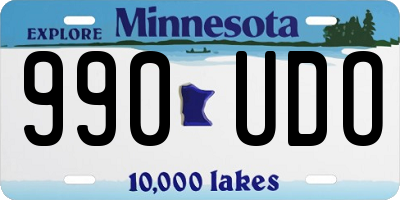 MN license plate 990UDO