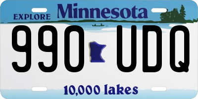 MN license plate 990UDQ