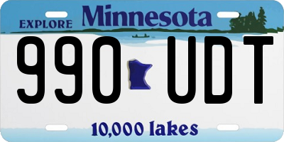 MN license plate 990UDT