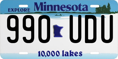 MN license plate 990UDU