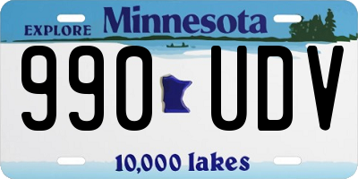 MN license plate 990UDV