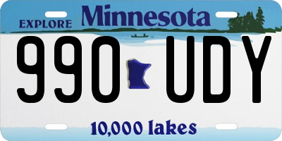 MN license plate 990UDY