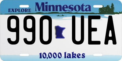 MN license plate 990UEA