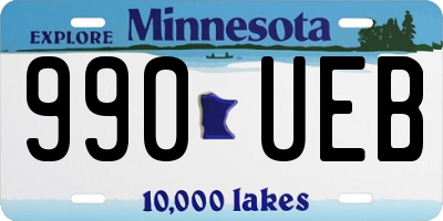 MN license plate 990UEB