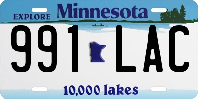 MN license plate 991LAC