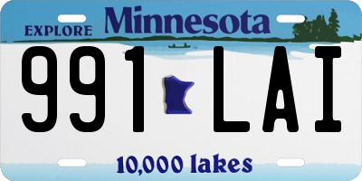 MN license plate 991LAI