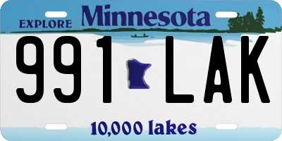 MN license plate 991LAK