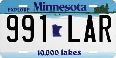 MN license plate 991LAR