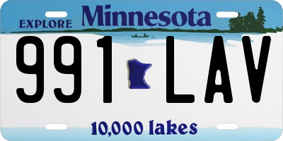 MN license plate 991LAV