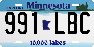MN license plate 991LBC