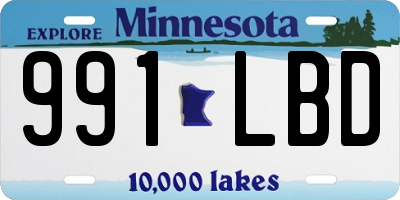 MN license plate 991LBD