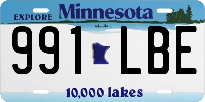 MN license plate 991LBE