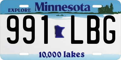 MN license plate 991LBG