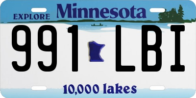 MN license plate 991LBI