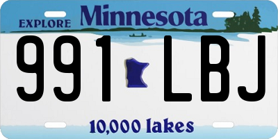 MN license plate 991LBJ