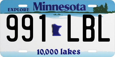MN license plate 991LBL