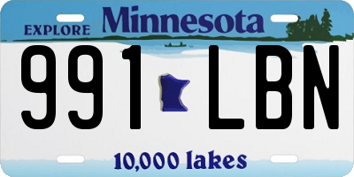 MN license plate 991LBN