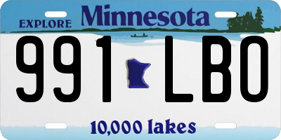 MN license plate 991LBO