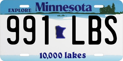 MN license plate 991LBS