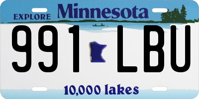 MN license plate 991LBU