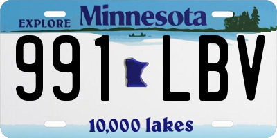 MN license plate 991LBV