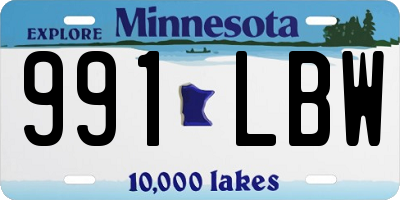 MN license plate 991LBW