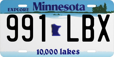 MN license plate 991LBX