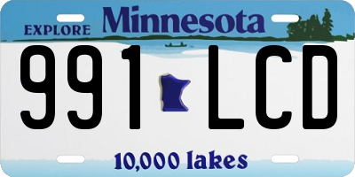 MN license plate 991LCD