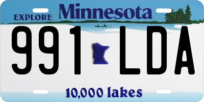 MN license plate 991LDA