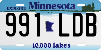 MN license plate 991LDB