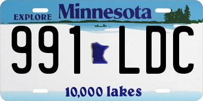 MN license plate 991LDC