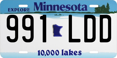 MN license plate 991LDD