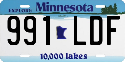 MN license plate 991LDF