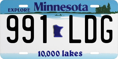 MN license plate 991LDG