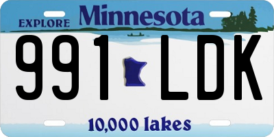 MN license plate 991LDK