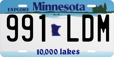 MN license plate 991LDM