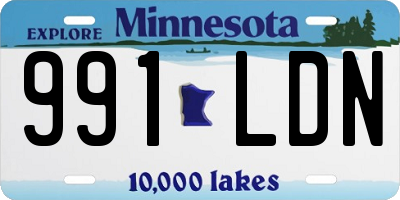 MN license plate 991LDN