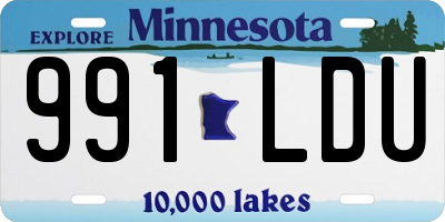 MN license plate 991LDU